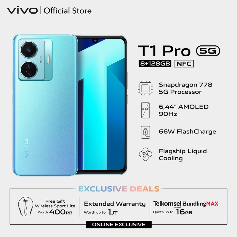 Resmi Dijual di Indonesia, Berikut Spesifikasi HP Vivo T1 Pro 5G!